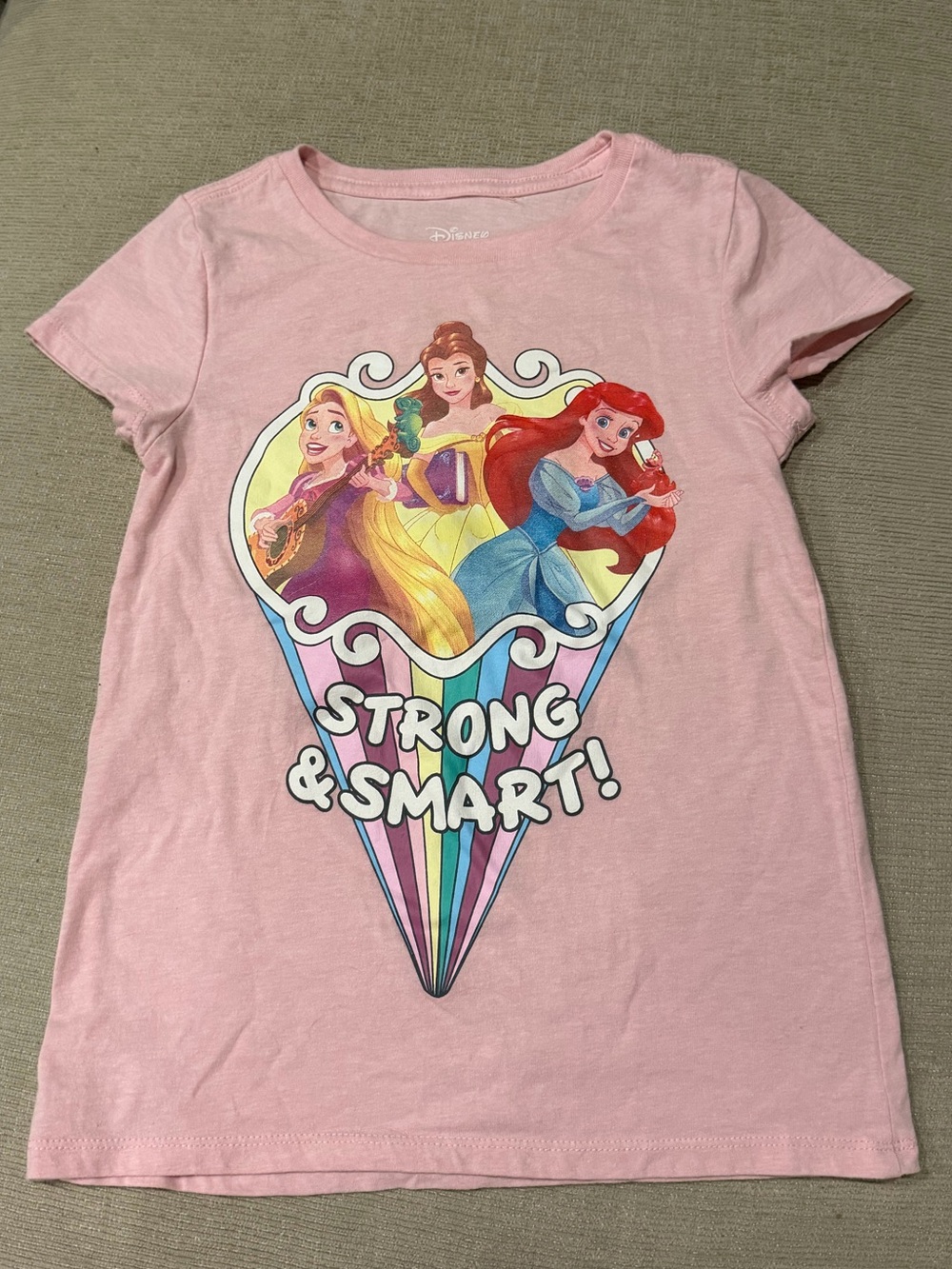 Disney Pink Princess Graphic Tee “Strong & Smart!”